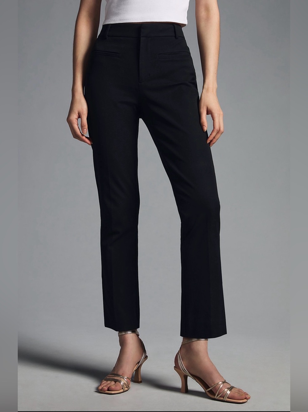 Anthropologie Maeve Essential Slim Kick Flare Pants Black 14 NWOT Classic